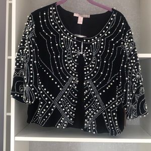 Forever 21 black beaded jacket size xs